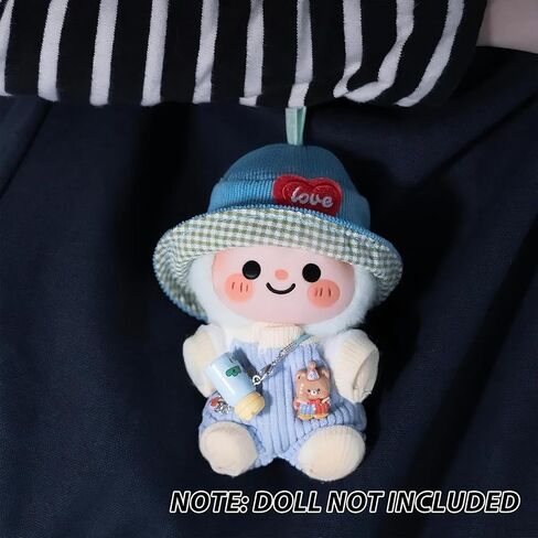 ملابس لـ Labubu Doll - ملابس Girl Magical لـ 17 سم لابوبو ، فستان ساتان وردي وبيضاء مع النجوم ، وملحقات رأس الشريط الكبيرة والملحقات السحرية - ملحقات الدمية فقط in Saudi Arabia