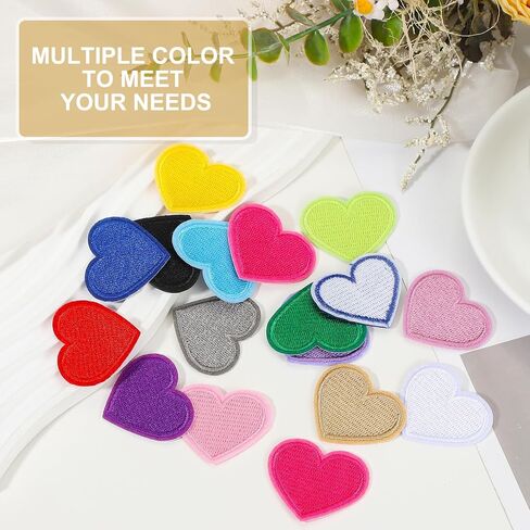 بقع حديد Heart Patikil ، 20 جهازًا ، خياطة على بقع مطرزة القلب ، زخارف زخارف لسترات السترات على ظهر حقيبة الظهر ، الأصفر ، 1.6 "× 1.4" in Saudi Arabia