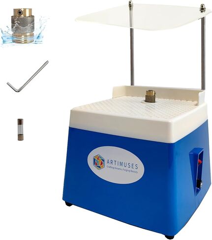 Stained Glass Grinder with 5/8" & 1" Diamond Grinder Bit, Acrylic Baffle, 4200RPM Stain Glass DIY Tool, Blue in Saudi Arabia