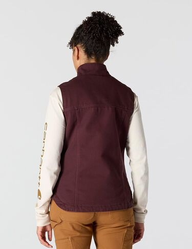 Carhartt Women's Relaxed Fit Washed Duck Sherpa-Lined Mock-Neck Vest in Saudi Arabia