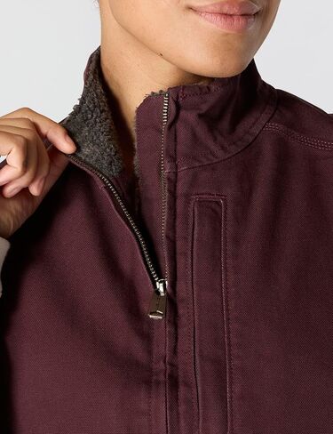 Carhartt Women's Relaxed Fit Washed Duck Sherpa-Lined Mock-Neck Vest in Saudi Arabia