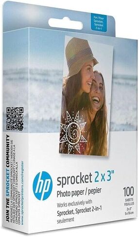 Suburban Sophistication 2x3 Zink Sticky-Backed Photo Paper - 100 Sheets, Smudge-Proof, Blot-Proof, Water-Proof, Stick on Most Surfaces in Saudi Arabia