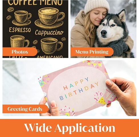 400 Sheets Glossy Photo Paper, Photo Paper 4x6 in Glossy Double Sided Photos Paper 200 gsm Card Stock for Inkjet Printing Printer Making Pictures Calendar Greeting Card Printing in Saudi Arabia