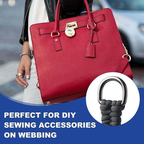 PATIKIL Metal D Ring, Flat Metal D Buckle Solid Dee Rings for Bags Backpack Wallets Leather Straps in Saudi Arabia