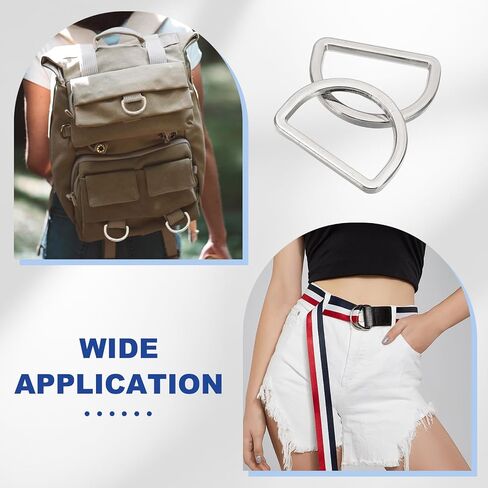 PATIKIL Metal D Ring, Flat Metal D Buckle Solid Dee Rings for Bags Backpack Wallets Leather Straps in Saudi Arabia