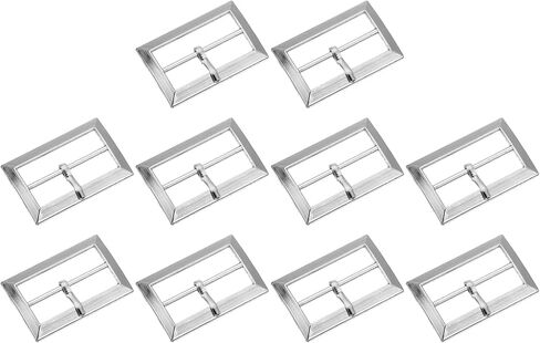 uxcell 10pcs مشبك حزام الشق ، 0.7 "، 0.9" ، 1.1 "أبازيم أسطوانة مستطيل قابلة للتعديل لحرف حقيبة الجلود المحفظة in Saudi Arabia