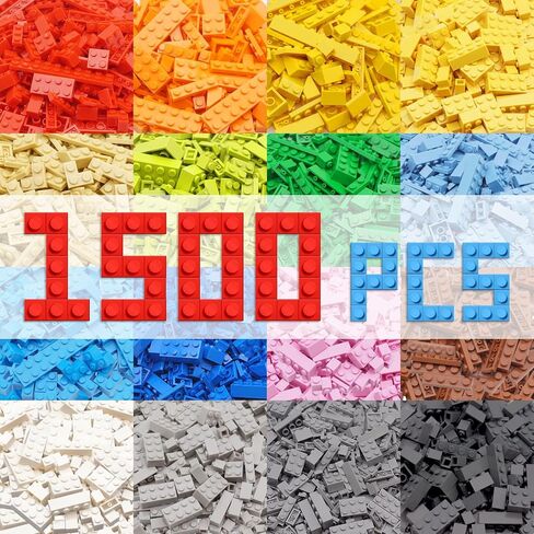 1200 قطعة بناء الطوب - كتل أساسية كبيرة في 12 لونًا و 14 أشكالًا ، كتلة كبيرة متوافقة ، لعبة تعليمية STEM مناسبة للبنين والبنات 6+ in Kuwait