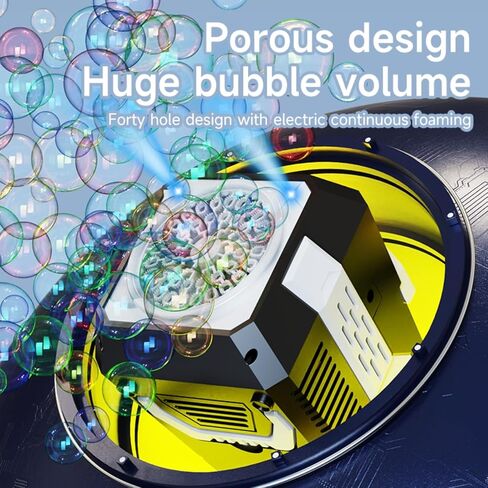 2025 Bubble Blower with LED Lights Automatic Bubble Machine Operated by USB or Battery,for Wedding/Outdoor Party Essential Toy Kids Birthday Gift in Saudi Arabia