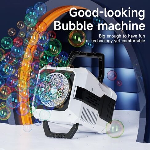 2025 Bubble Blower with LED Lights Automatic Bubble Machine Operated by USB or Battery,for Wedding/Outdoor Party Essential Toy Kids Birthday Gift in Saudi Arabia