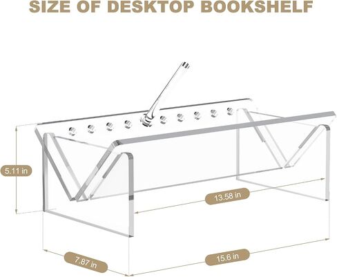 Acrylic Desktop Bookshelf,Small Book Rack for Kids Tabletop Book Holder Cookbook Storage Rack,Transparent Tabletop Book Shelf for Small Spaces Office Home in Saudi Arabia