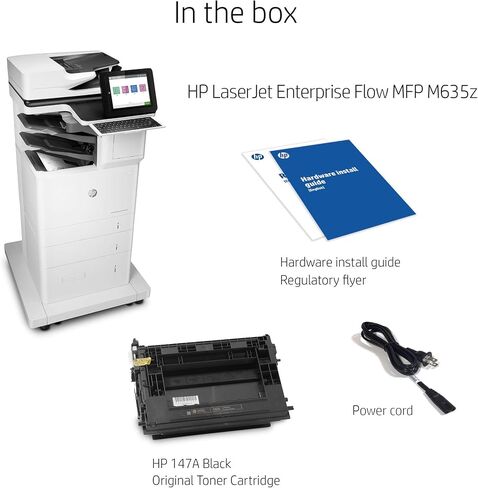 HP LaserJet Enterprise Flow MFP M635Z Monochrome All-in-One مع Ethernet المدمج ، طباعة ثنائية الجوانب ، وحدة تغذية إدخال عالية السعة ، وقصة ذات عجلات و 3 أطباق Stapler/Stacker (7PS99A) in Saudi Arabia