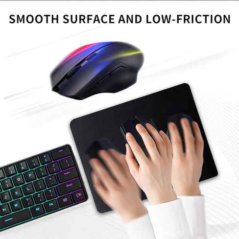 5 Pack Mouse Pad, Ultra-Smooth Gaming Mousepad, Non-Slip Rubber Base Waterproof Mousepads Bulk, Wireless Mouse Mat for Desk, Laptop, PC & Office, Portable Mat, 9 * 7 inch (Black) in Kuwait