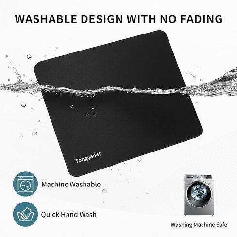 5 Pack Mouse Pad, Ultra-Smooth Gaming Mousepad, Non-Slip Rubber Base Waterproof Mousepads Bulk, Wireless Mouse Mat for Desk, Laptop, PC & Office, Portable Mat, 9 * 7 inch (Black) in Kuwait