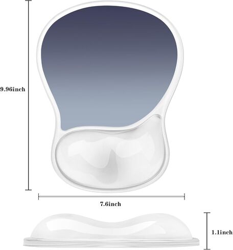 Mouse Pad with Wrist Rest,Ergonomic Mouse Pad with Comfortable Gel Wrist Rest Support and Non-Slip PU Base for Easy Typing Pain Relief, Durable and Washable (Transparent Khaki Gradient) in Kuwait