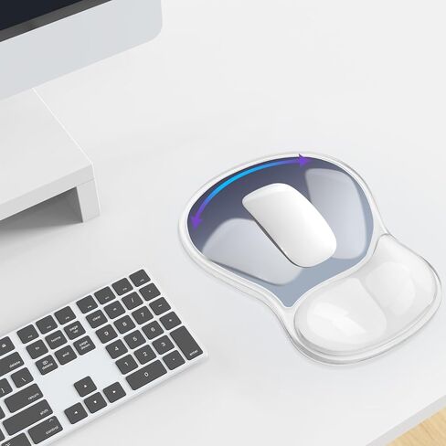 Mouse Pad with Wrist Rest,Ergonomic Mouse Pad with Comfortable Gel Wrist Rest Support and Non-Slip PU Base for Easy Typing Pain Relief, Durable and Washable (Transparent Khaki Gradient) in Kuwait