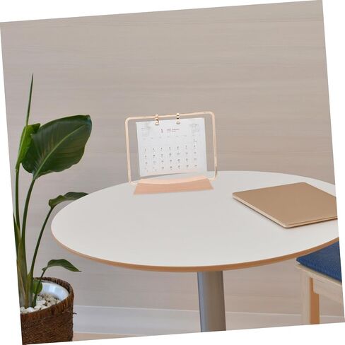 1Set Desk Calendar Rack Rack Selegant Flip Salendar Stand for Desktop Support Formeal Support for Easy Page Unding Office Office Decord تصميم معدني in Kuwait