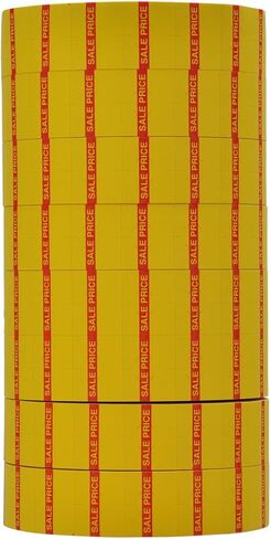 طباعة عكسية حمراء على ملصقات تسعير "سعر البيع" الصفراء لتناسب Monarch 1136 و 1138 Pricers. 8 لفات مع 1 حبر الحبر. in Kuwait