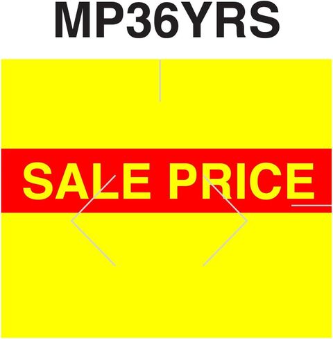طباعة عكسية حمراء على ملصقات تسعير "سعر البيع" الصفراء لتناسب Monarch 1136 و 1138 Pricers. 8 لفات مع 1 حبر الحبر. in Kuwait