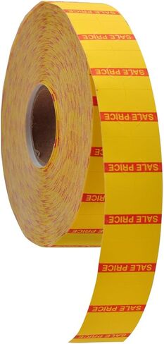 طباعة عكسية حمراء على ملصقات تسعير "سعر البيع" الصفراء لتناسب Monarch 1136 و 1138 Pricers. 8 لفات مع 1 حبر الحبر. in Kuwait