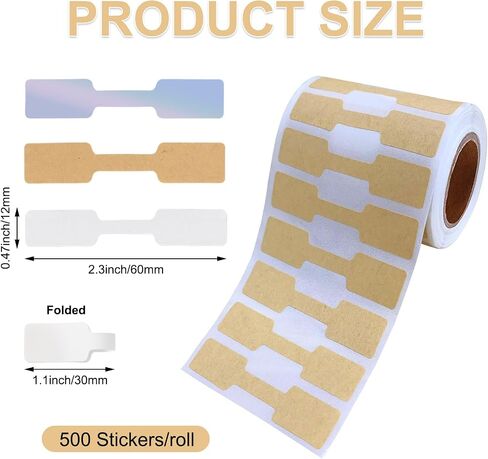1500 PCS Jewelry Price Tags, Jewelry Tags for Pricing, Easy Peel Off, Self-Adhesive White Blank Price Stickers, Suitable for Bracelets, Necklaces, Earrings, Clothing Display (500 Labels/Roll) in Saudi Arabia