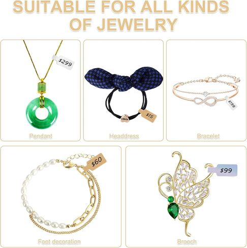 1500 PCS Jewelry Price Tags, Jewelry Tags for Pricing, Easy Peel Off, Self-Adhesive White Blank Price Stickers, Suitable for Bracelets, Necklaces, Earrings, Clothing Display (500 Labels/Roll) in Saudi Arabia
