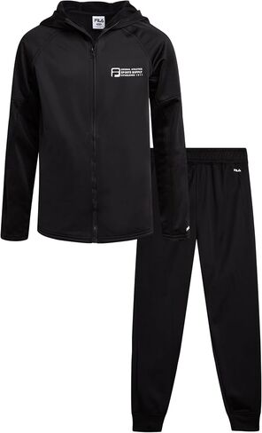 Fila Boys' Active Tracksuit Set - 2 Piece Performance Tricot Sweatshirt and Jogger Sweatpants - Activewear Set for Boys, 8-12 in Saudi Arabia