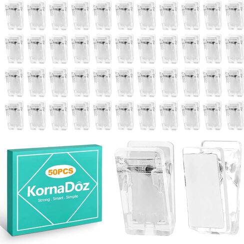50 Pcs Self Adhesive Tapestry Wall Hanging Clips, Clear Hooks for Photos, Posters, Banners, Strong Damage-Free Hangers for Home, Dorm & Office Décor in Saudi Arabia