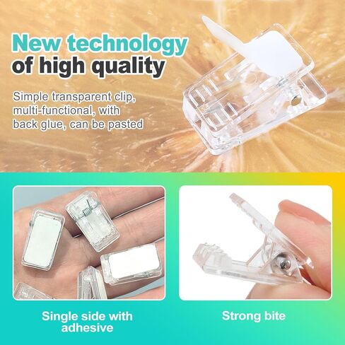 50 Pcs Self Adhesive Tapestry Wall Hanging Clips, Clear Hooks for Photos, Posters, Banners, Strong Damage-Free Hangers for Home, Dorm & Office Décor in Saudi Arabia