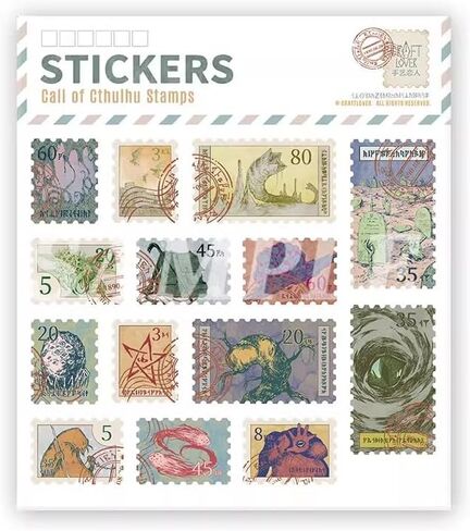 28 قطعة CTHULHU Stamps ملصقات الورق يدويًا بطاقات بريدية عتيقة أخطاك الوحوش الباحث عن هدية مثالية لتجميع مجموعة الهدايا الفنية (7 * 6.2 بوصة) in Kuwait