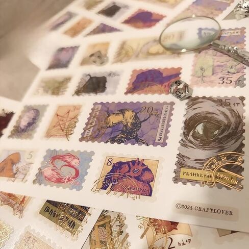28 قطعة CTHULHU Stamps ملصقات الورق يدويًا بطاقات بريدية عتيقة أخطاك الوحوش الباحث عن هدية مثالية لتجميع مجموعة الهدايا الفنية (7 * 6.2 بوصة) in Kuwait