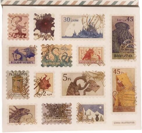 28 قطعة CTHULHU Stamps ملصقات الورق يدويًا بطاقات بريدية عتيقة أخطاك الوحوش الباحث عن هدية مثالية لتجميع مجموعة الهدايا الفنية (7 * 6.2 بوصة) in Kuwait