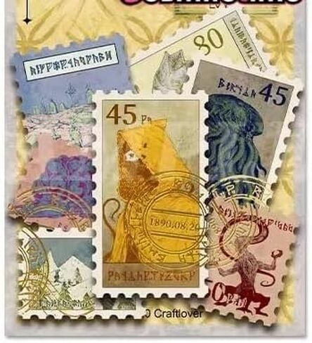28 قطعة CTHULHU Stamps ملصقات الورق يدويًا بطاقات بريدية عتيقة أخطاك الوحوش الباحث عن هدية مثالية لتجميع مجموعة الهدايا الفنية (7 * 6.2 بوصة) in Kuwait