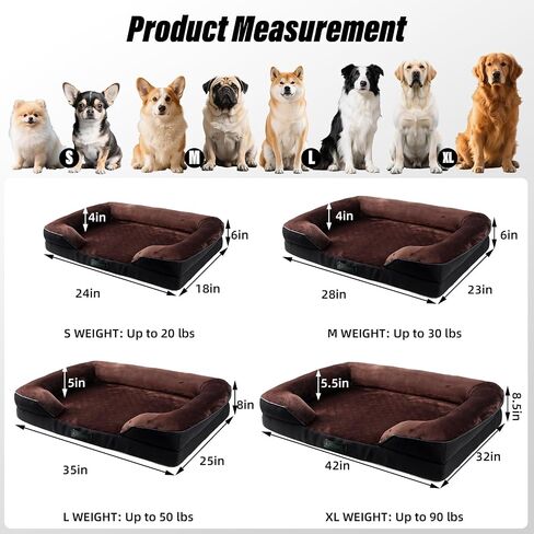 Orthopedic Egg-Shaped Sponge Dog Bed Small Size Dog with Sides, Removable Cover and Non-Slip Bottom (Grey, 24 * 18 * 6) in Saudi Arabia