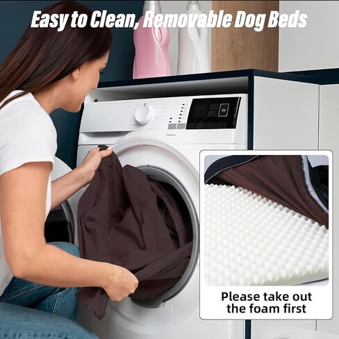 Orthopedic Egg-Shaped Sponge Dog Bed Small Size Dog with Sides, Removable Cover and Non-Slip Bottom (Grey, 24 * 18 * 6) in Saudi Arabia