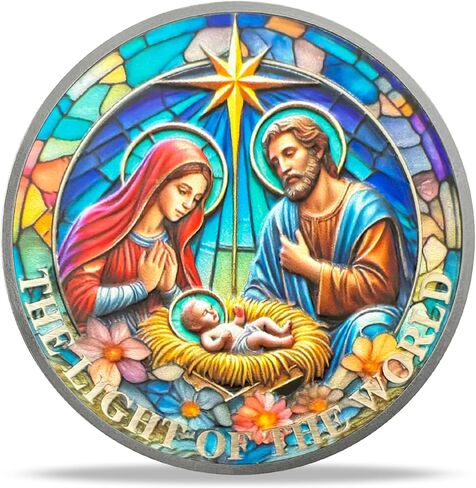 Sacred Heart of Jesus Religious Coin - Inspirational Christ Medallions with Biblical Verse - Ideal Religious and Spiritual Gifts for Men & Women Celebrating Faith and The Light of The World in Kuwait