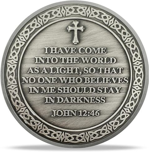 Sacred Heart of Jesus Religious Coin - Inspirational Christ Medallions with Biblical Verse - Ideal Religious and Spiritual Gifts for Men & Women Celebrating Faith and The Light of The World in Kuwait