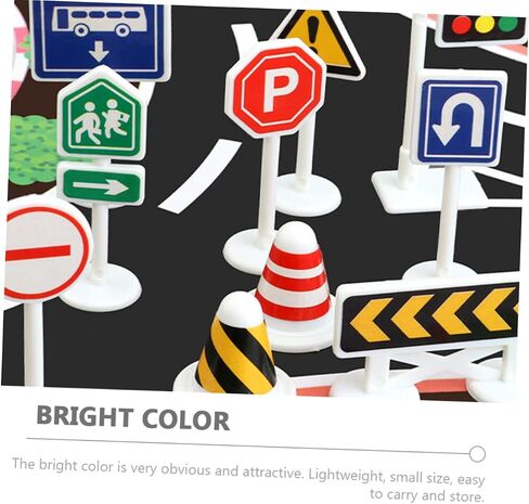 Totority 10pcs Traffic Road Sign Models for Miniature Road Cones Educational Lightweight and Compact Traffic Learning Playthings for Preschoolers in Saudi Arabia