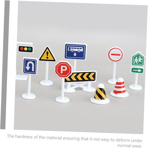 Totority 10pcs Traffic Road Sign Models for Miniature Road Cones Educational Lightweight and Compact Traffic Learning Playthings for Preschoolers in Saudi Arabia
