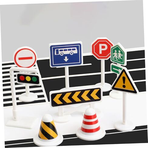 BESPORTBLE 10pcs Mini Traffic Sign for Bright Color Road Barricades and Street Signs Lightweight Educational Model for Traffic Knowledge Learning and Parent Interaction in Saudi Arabia