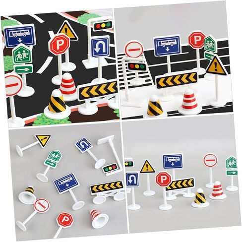 BESPORTBLE 10pcs Mini Traffic Sign for Bright Color Road Barricades and Street Signs Lightweight Educational Model for Traffic Knowledge Learning and Parent Interaction in Saudi Arabia