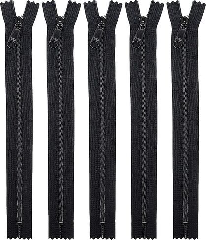 #4.5 Black YKK Coil Extra Long Pull Handbag Zippers - (5 Zippers Per Pack) (12" Inches) in Saudi Arabia