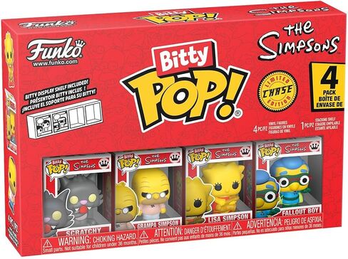 فونكو بوب! Bitty: Simpsons - Scratchy ، Grandpa Simpson ، Lisa Simpson ، وشخصية Mini Mini Grashy - 0.9 بوصة (2.2 سم) - Simpsons Collection - Scareable Display Rask - Idea Idea in Saudi Arabia