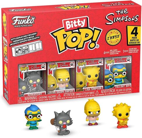 فونكو بوب! Bitty: Simpsons - Scratchy ، Grandpa Simpson ، Lisa Simpson ، وشخصية Mini Mini Grashy - 0.9 بوصة (2.2 سم) - Simpsons Collection - Scareable Display Rask - Idea Idea in Saudi Arabia