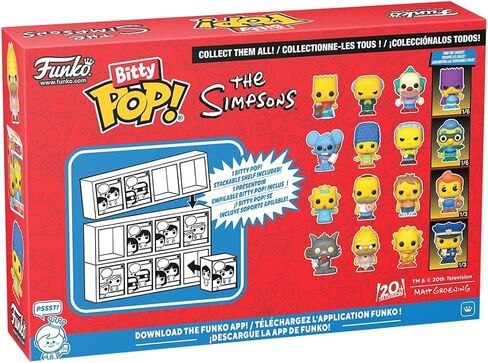 فونكو بوب! Bitty: Simpsons - Scratchy ، Grandpa Simpson ، Lisa Simpson ، وشخصية Mini Mini Grashy - 0.9 بوصة (2.2 سم) - Simpsons Collection - Scareable Display Rask - Idea Idea in Saudi Arabia