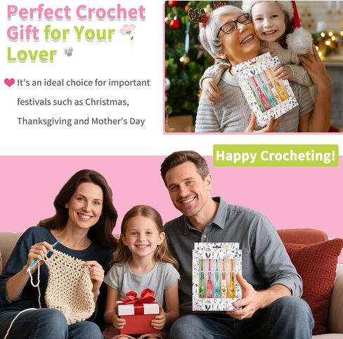 مجموعة خطاف Coopay Crochet ، 5 أجزاء من الكروشيه مع العلبة (4 مم ، 4.5 مم ، 5 مم ، 5.5 مم ، 6 مم) ، قبضة الراتنجات الأزهار - جميلة ومريحة ، رائعة للبطانيات الكروشيه ، الدمى ، الشالات ، القبعات ، الأوشحة (G -J) in Kuwait