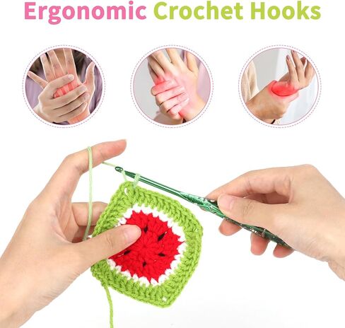 مجموعة خطاف Coopay Crochet ، 5 أجزاء من الكروشيه مع العلبة (4 مم ، 4.5 مم ، 5 مم ، 5.5 مم ، 6 مم) ، قبضة الراتنجات الأزهار - جميلة ومريحة ، رائعة للبطانيات الكروشيه ، الدمى ، الشالات ، القبعات ، الأوشحة (G -J) in Kuwait