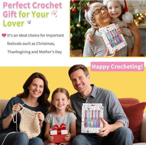مجموعة خطاف Coopay Crochet ، 5 أجزاء من الكروشيه مع العلبة (4 مم ، 4.5 مم ، 5 مم ، 5.5 مم ، 6 مم) ، قبضة الراتنجات الأزهار - جميلة ومريحة ، رائعة للبطانيات الكروشيه ، الدمى ، الشالات ، القبعات ، الأوشحة (G -J) in Saudi Arabia