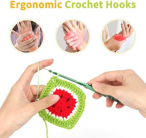 مجموعة خطاف Coopay Crochet ، 5 أجزاء من الكروشيه مع العلبة (4 مم ، 4.5 مم ، 5 مم ، 5.5 مم ، 6 مم) ، قبضة الراتنجات الأزهار - جميلة ومريحة ، رائعة للبطانيات الكروشيه ، الدمى ، الشالات ، القبعات ، الأوشحة (G -J) in Saudi Arabia