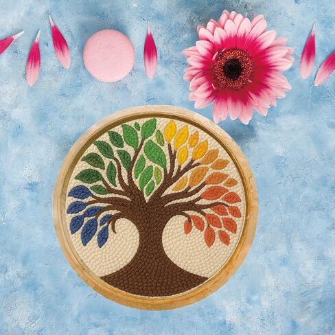 FreeBloss Tree of Life Punch Needle Kit للمبتدئين تطريز إبرة كاتب كروتير مجموعة مع تعليمات تطريز طوق للبالغين ديكور هدايا ، 7.9 " in Kuwait