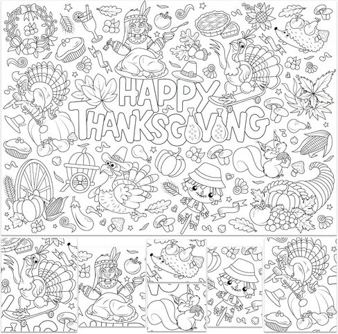 Howaf Hello Fall Jumbo Coloring Poster مع 24 (12 لونًا) أقلام تلوين ، لافتة تلوين عملاقة خريف ، لافتة تغطية لتلوين قروق القرع لعيد الميلاد لحفلات عيد الشكر in Saudi Arabia